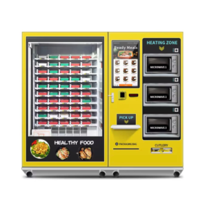 Máquina expendedora de comida caliente con 3 microondas integrados